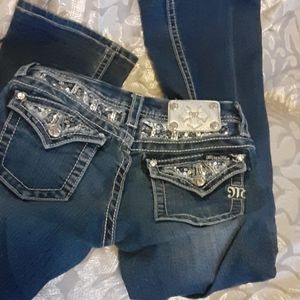 Miss Me jeans size 14 with a 27 inch inseam.